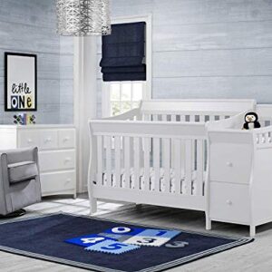 Delta Children Bentley S Convertible Crib N Changer, White + Serta Perfect Slumber Dual Sided Recycled Fiber Core Crib and Toddler Mattress (Bundle)