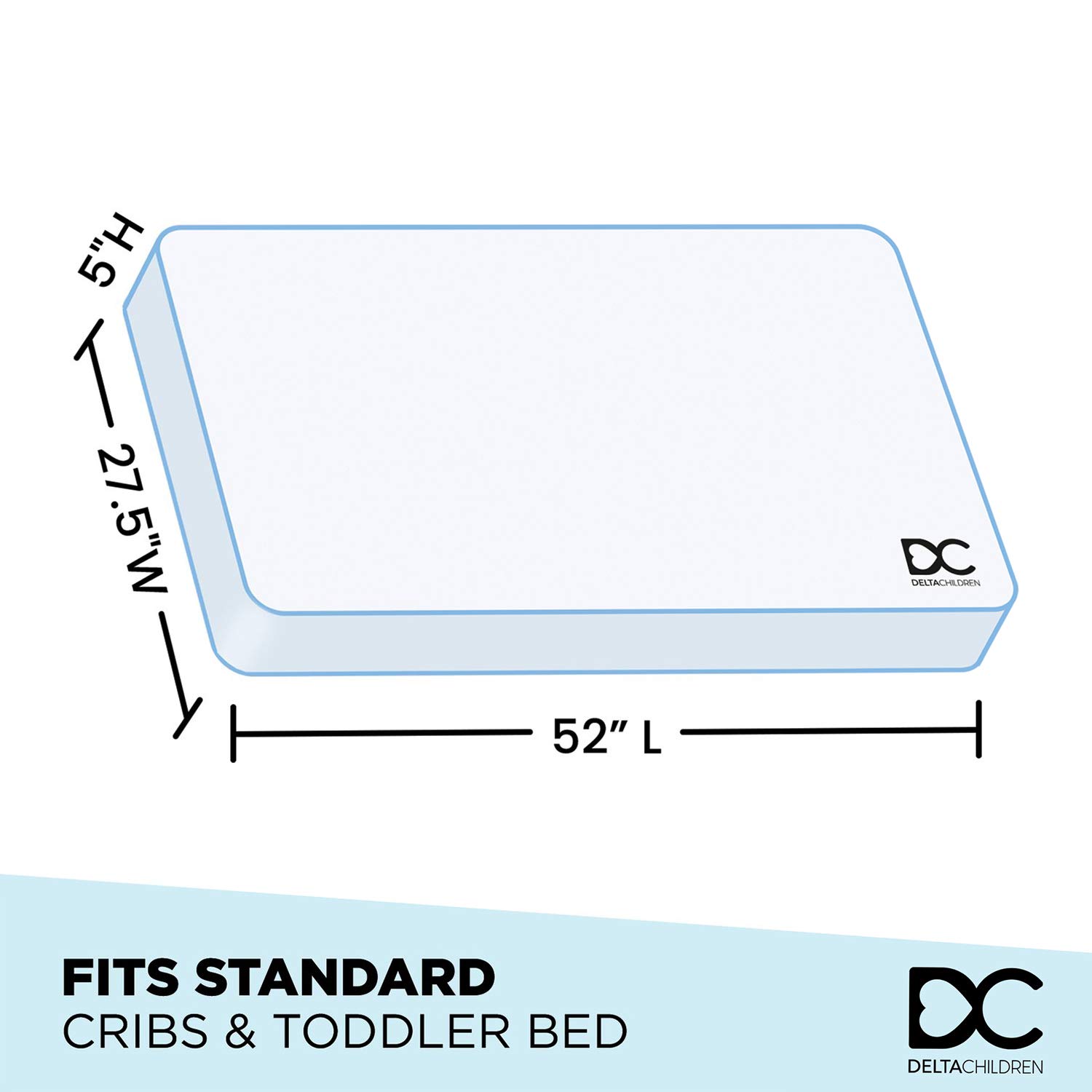 Delta Children MySize Toddler Bed, Bianca White, Dual Sided Recycled Fiber Core Mattress, 2 Attached Guardrails, 50 lbs Weight Capacity, 30 Inches Wide, 20 Inches Deep