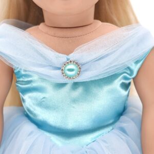 HWD Girls Doll Clothes and Accessories, Princess Costume, Wedding Dress, Party Gown Dress Fit 18 inch American Girl Dolls (Blue2)