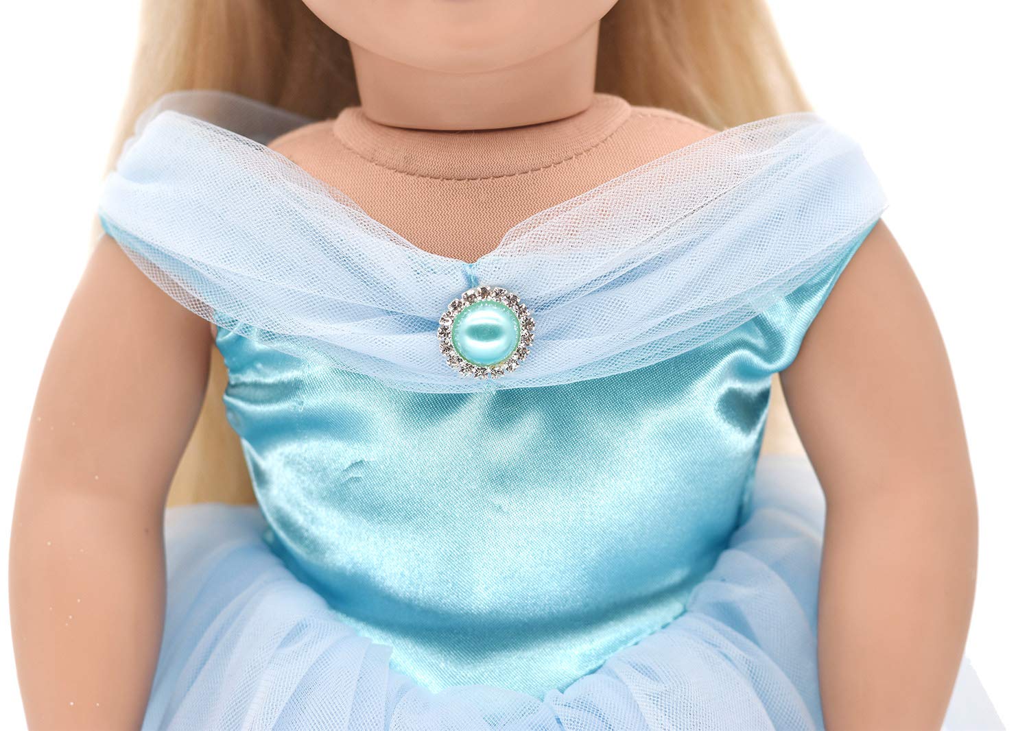 HWD Girls Doll Clothes and Accessories, Princess Costume, Wedding Dress, Party Gown Dress Fit 18 inch American Girl Dolls (Blue2)