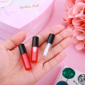 100 Pieces 1.2 ml Clear Mini Lip Gloss Tube Refillable Empty Lip Balm Bottles Transparent Lipstick Containers for Women Girls DIY Makeup (Black)