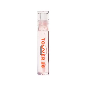 tower 28 shineon lip jelly, chill, non-sticky lip gloss, clear vegan lip gloss, moisturizing apricot and raspberry seed oil, clean, cruelty free