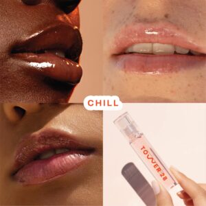 Tower 28 ShineOn Lip Jelly, CHILL, Non-Sticky Lip Gloss, Clear Vegan Lip Gloss, Moisturizing Apricot and Raspberry Seed Oil, Clean, Cruelty Free