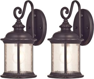 westinghouse lighting 6230600 new haven one-light exterior wall lantern on steel with clear seeded glass, oil rubbed bronze finish (twо Расk)