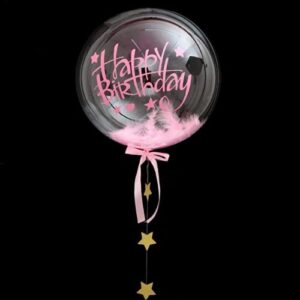 Clear Balloons, 18" Pre Stretched 15 Packs Big Stuffing Crystal Clear Bubble Bobo Balloons for Air or Helium Use