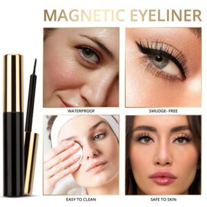 Magnetic Eyelashes Kit Magnetic Eyeliner 3D and 5D different Lengths&Densities Magnetic Eyelashes Magnetic Lashliner For Use with Magnetic False Lashes Natural Look-No Glue Needed (10-Pairs)