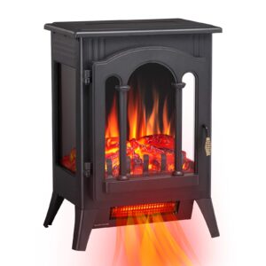 antarctic star 3d infrared electric fireplace stove, freestanding fireplace heater adjustable brightness,portable,thermostat,overheating protection,etl certified,1000w/1500w(16 inch)…