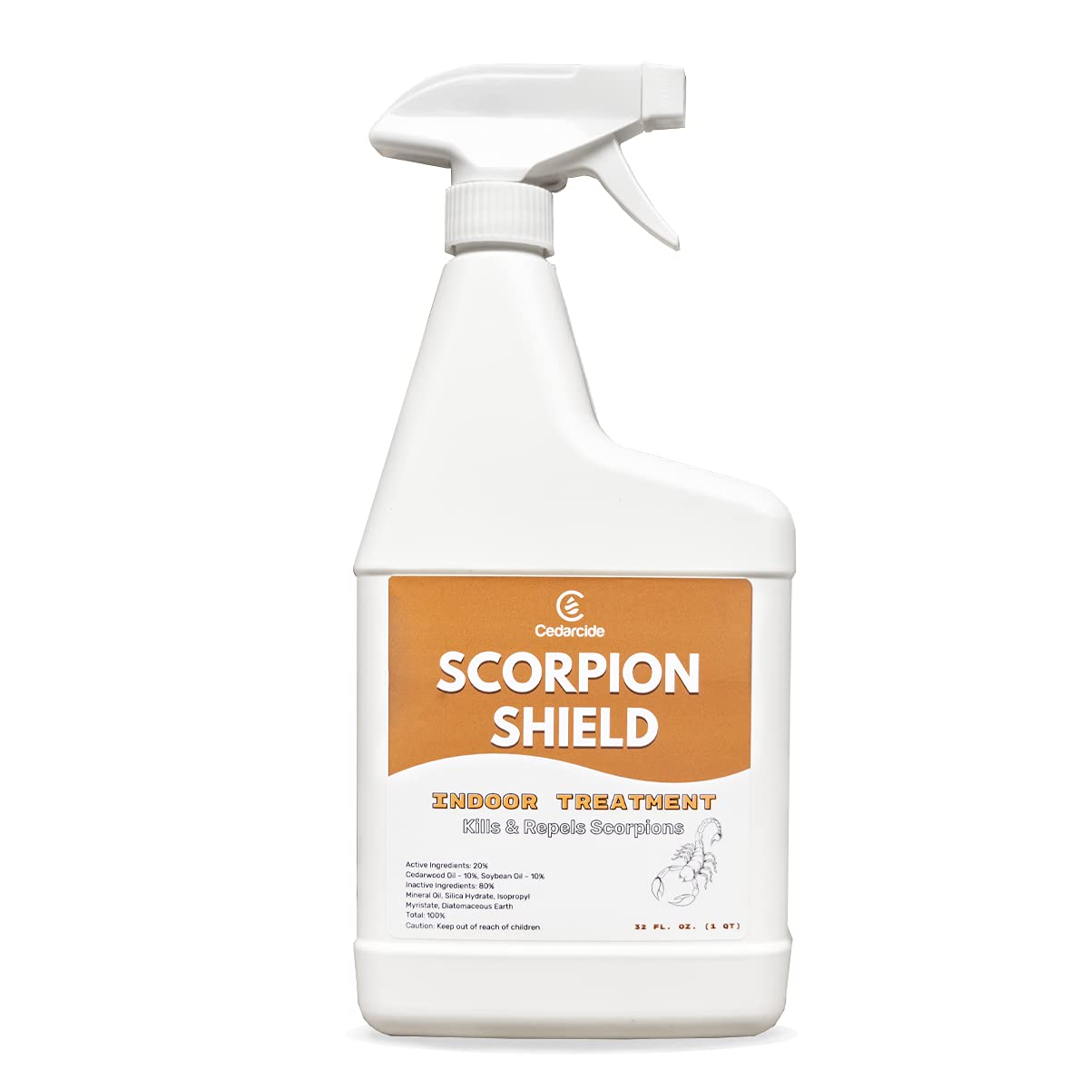 Cedarcide Scorpion Shield (Quart) Indoor Cedar Oil Pest Control Spray - Kills & Repels Scorpions and Other Pests Guaranteed - Pet Safe