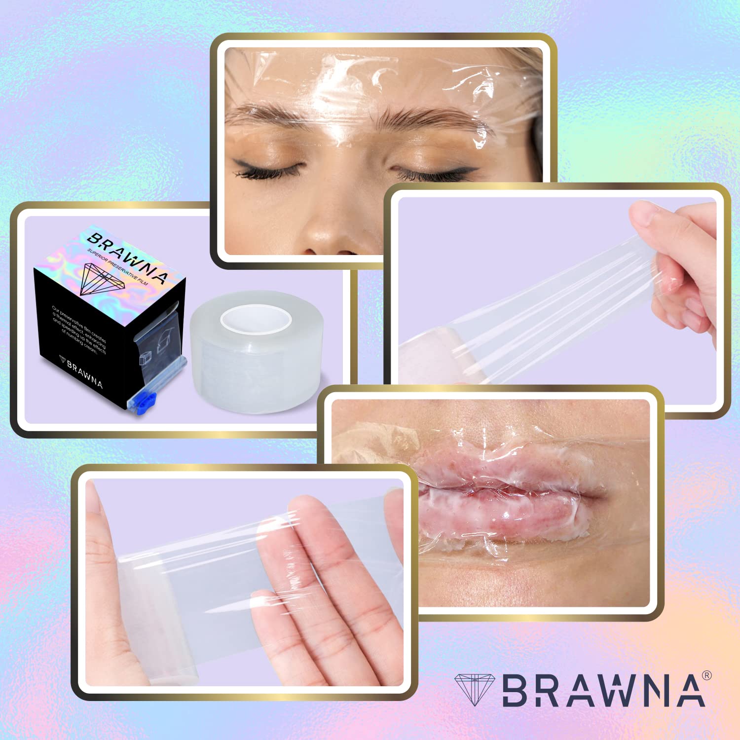 BRAWNA 1300 Ft [ 400 M ] Superior Preservative Film – Microblading Wrap for Lip Blush, Eyebrow Lamination Tint Kit & Lash Lift – PMU Plastic Wrap & PMU Supplies - Microblading Kit - 1 Pack