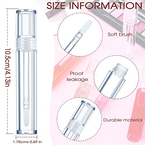 30 Pieces Empty Lip Gloss Tubes 5 ml Transparent Containers Clear Refillable Lipstick/Lip Balm/Eyelash Growth Liquid Tube Cosmetic Container with Rubber Stoppers for Girls