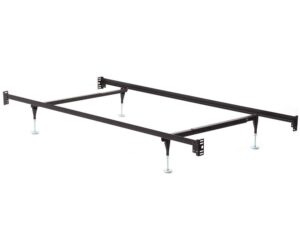 w. silver products f70001 hook-on bed frame with headboard and footboard bolt on brackets heavy duty support fits twin/full,black