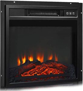 18" electric fireplace heater for tv stand, recessed 1400 w electric stove heater with remote control