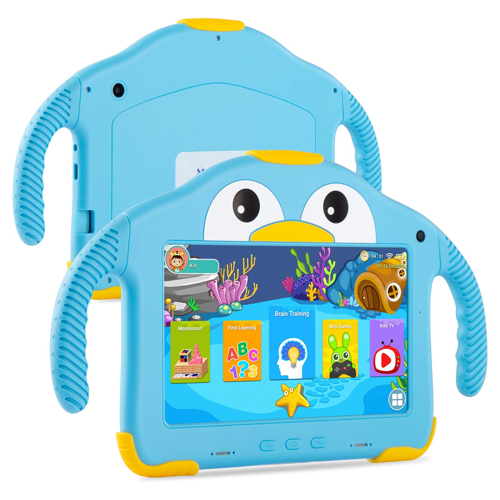 Tablet for Toddlers Tablet Android Kids Tablet with WiFi Dual Camera 1GB 32GB Storage 1024 x 600 Touch Screen Parental Control Mode Google Playstore YouTube Netflix for Boys Girls Android 10