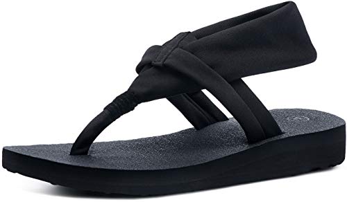 atika CLSL Women's Outdoor Walking Sandals, Open Toe Arch Support Trail Hiking Sandals, Strap Sport Sandals Water Shoes, Yoga Sandal Zen Black, 7