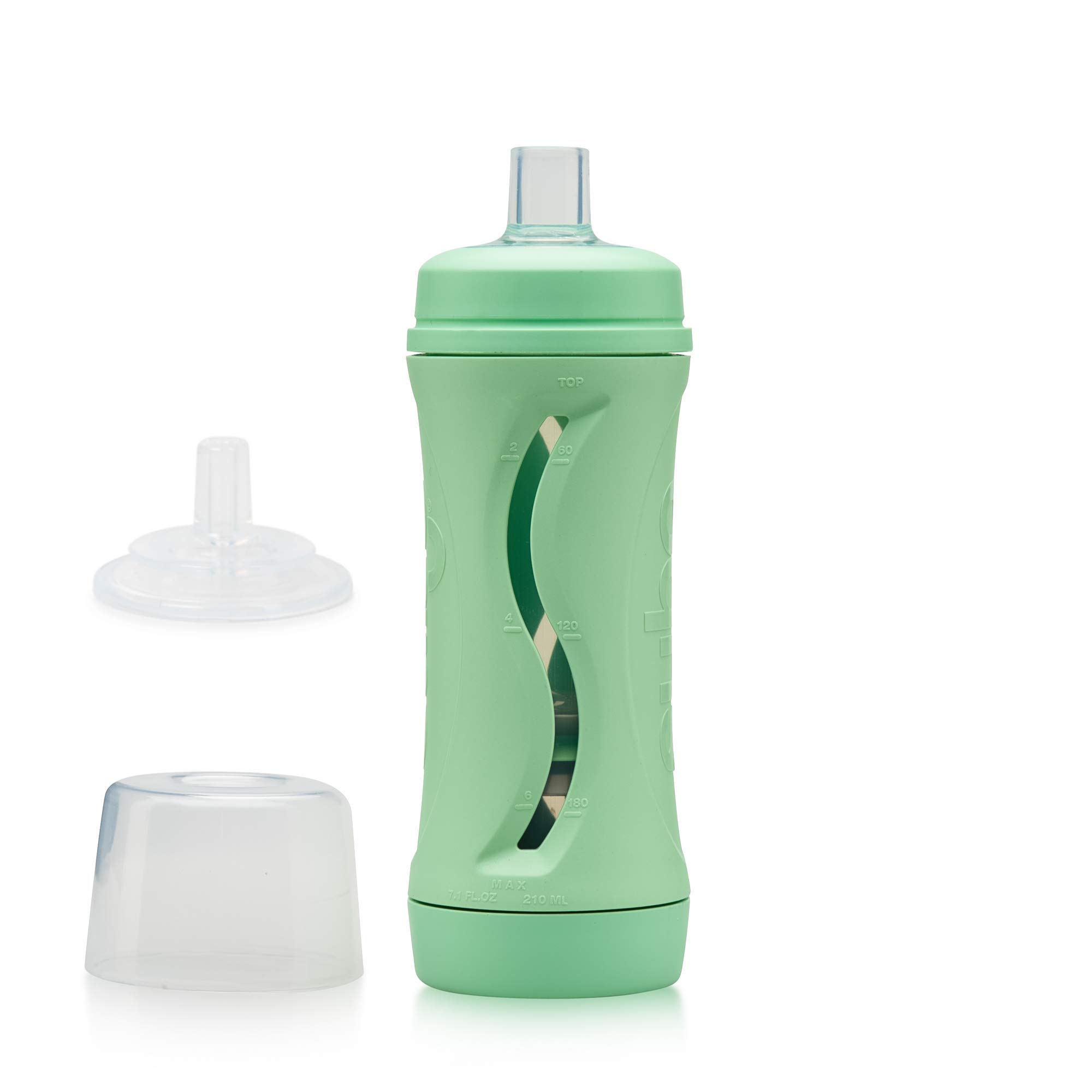 Subo Baby Food Bottle Starter Set | No Mess Baby Toddler Self Feeder | Squeeze Free Design for Purees, Smoothies, Yogurt, Oatmeal, or Thickened Liquids | Reusable Silicone Washable Cup (Mint)