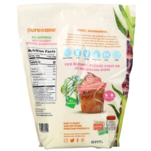 Purecane Sugar Substitute Baking Sweetener, All-Natural Purecane Baking Pouch, Granular Sugar Alternative, Zero Calorie Sweetener, Non GMO, Vegan, Diabetic & Keto Friendly 48 oz