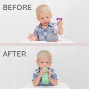 Subo Baby Food Bottle Starter Set | No Mess Baby Toddler Self Feeder | Squeeze Free Design for Purees, Smoothies, Yogurt, Oatmeal, or Thickened Liquids | Reusable Silicone Washable Cup (Musk)