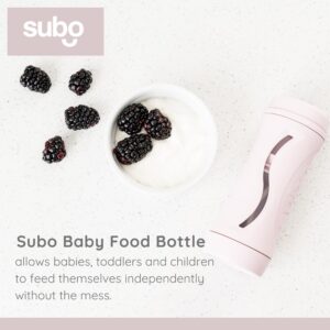 Subo Baby Food Bottle Starter Set | No Mess Baby Toddler Self Feeder | Squeeze Free Design for Purees, Smoothies, Yogurt, Oatmeal, or Thickened Liquids | Reusable Silicone Washable Cup (Musk)