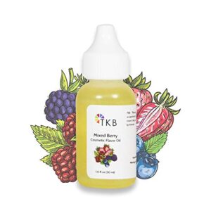 tkb flavor oil - diy cosmetics, soaps, body care, lip gloss, lipstick, lip balm, unsweetened flavoring oil (strawberry, 1 floz (30ml))