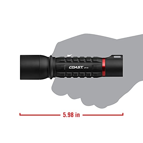 COAST XP11R 2100 Lumen USB-C Rechargeable LED Flashlight with SLIDE FOCUS and PURE BEAM Focusing Optic, 4 Light Modes