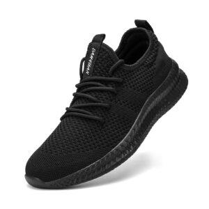 fujeak women walking shoes athletic casual road running breathable fashion sneakers gym tennis lace up comfortable lightweight shoes a black
