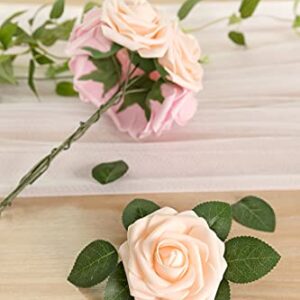 N&T NIETING Artificial Flowers, 25Pcs Fake Flowers Roses Perfect for DIY Wedding Bouquets Centerpieces Bridal Shower Party Home Flower Arrangement Decorations, Series Pink