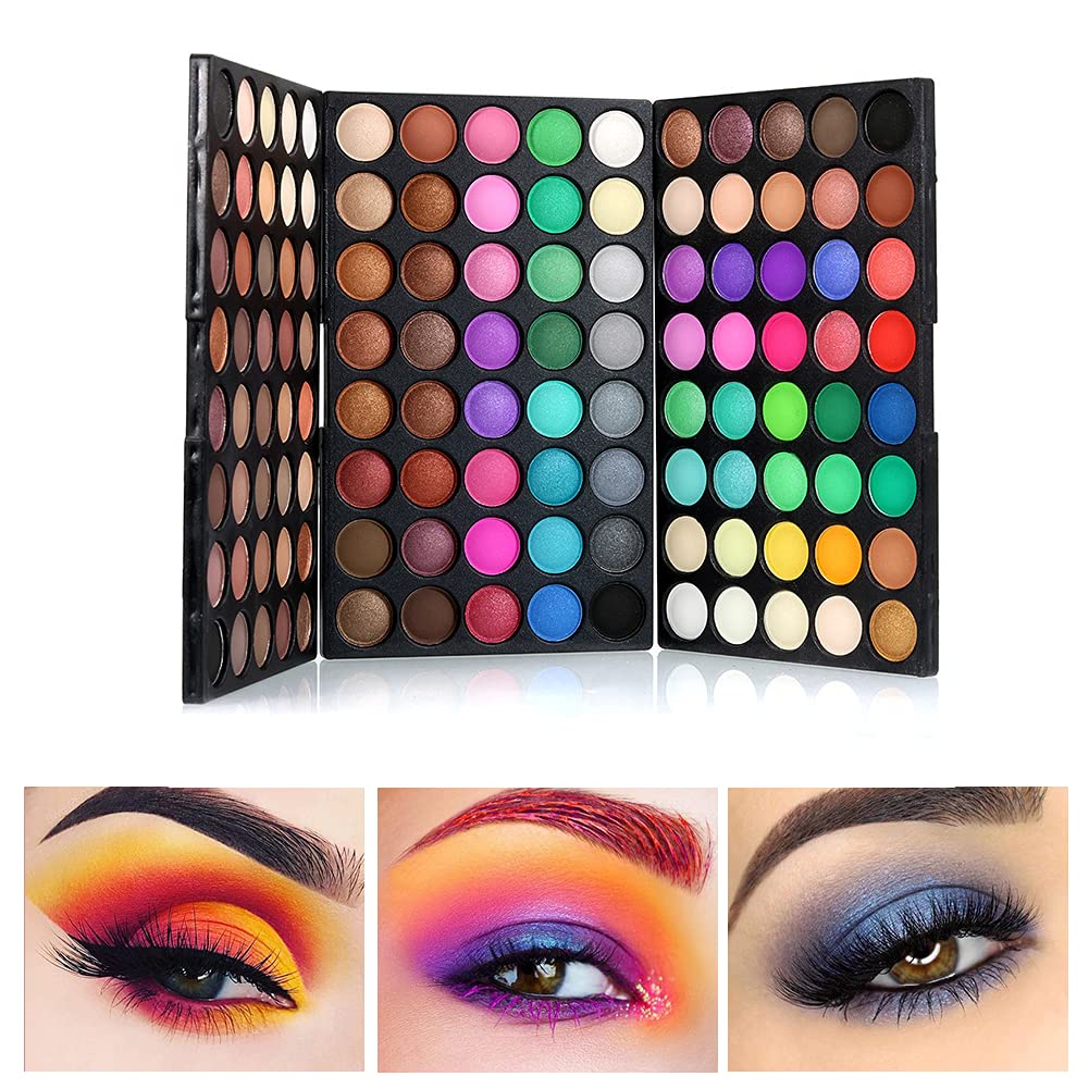 VERONNI 120 Vivid Colors Mini Eyeshadow Palette Matte and Shimmer - Professional 3 Layers Bright and Warm Colorful Eye Shadow Palette Makeup Set (120 colors)