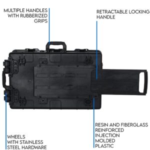 DCB Cases - Element 7975F | 32 x 21 x 12 Ext Dim | IP67 Waterproof | Pluck Foam Insert | Telescoping Handle | Rubberized Grips | Resin-Reinforced Injection Molded Plastic | 7 Latch Lid Close | Wheels