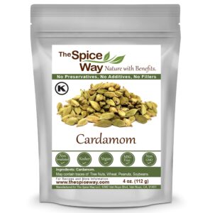 the spice way cardamom pods- (4 oz) whole green cardamom pod kosher by ok