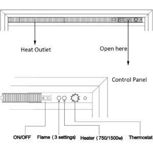 RICHFLAME 33 Inches, Edward Electric Fireplace Insert with Fire Crackling Sound, Weathered Concrete Interior, Remote Control, 750/1500W, Black