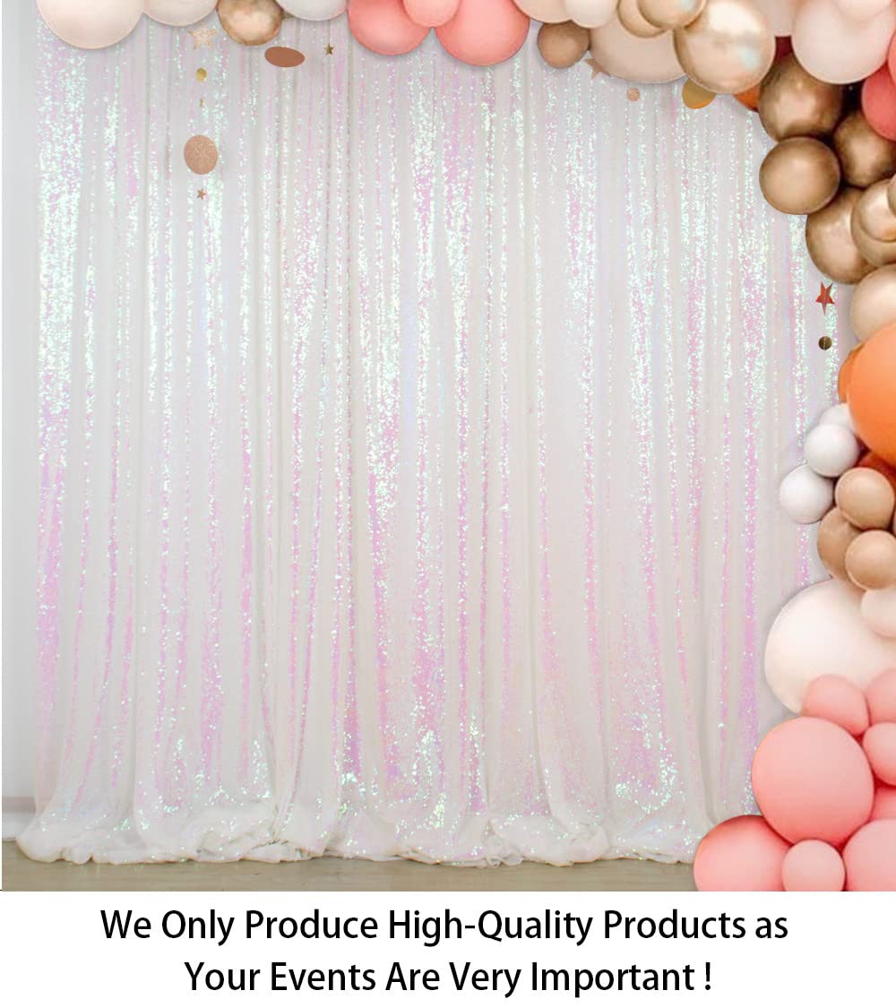 ShinyBeauty Sequin Backdrop Curtain 5FTx7FT Iridescent White Sequin Photo Booth Backdrop Window Curtain DIY Wedding Backdrop Shimmer Backdrop Baby Shower Backdrop Grad Party Birthday Backdrop