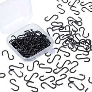 senkary 100 pieces 1/2 inch mini s hooks small s hooks stainless steel s shaped hooks for crafts, jewelry and hanging (black)