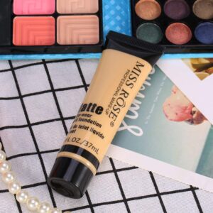 miss rose matte foundation, Smooth Liquid Concealer Cream, Makeup Base Face Liquid Foundation Matte Wear Concealer Sun Block Cream(#6) miss rose matte foundation