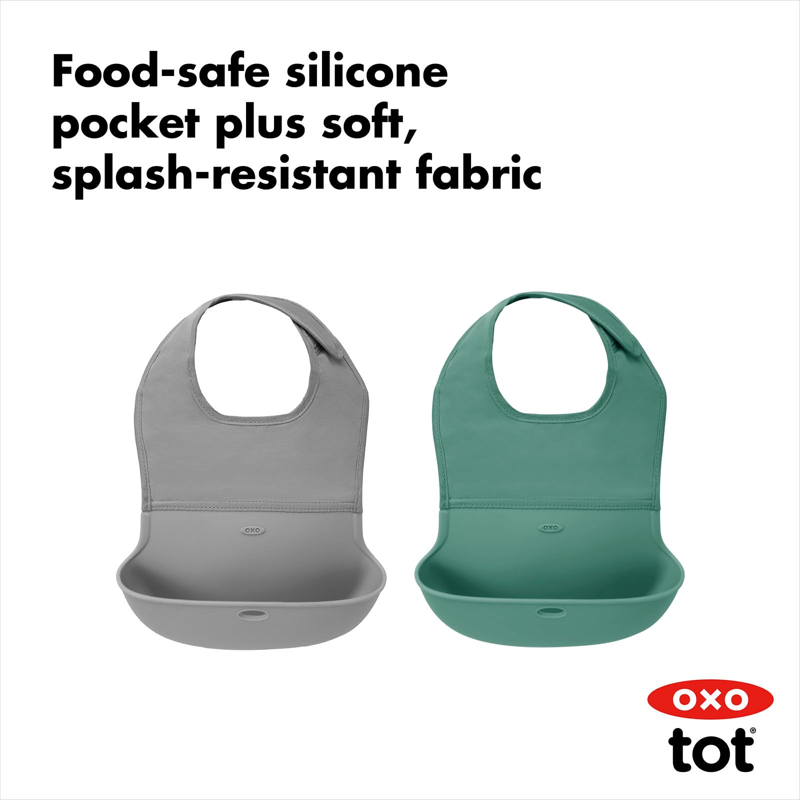 OXO Roll-Up Bib (2 Pack) Limited Edition Sage/Gray