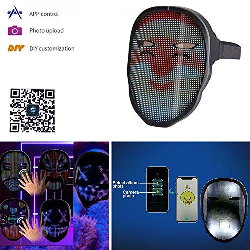 AINSKO LED Mask With Face Transforming-Light Up programmable mask,cool led mask,LED light up screen mask,led mad mask,Party Costumes Cosplay