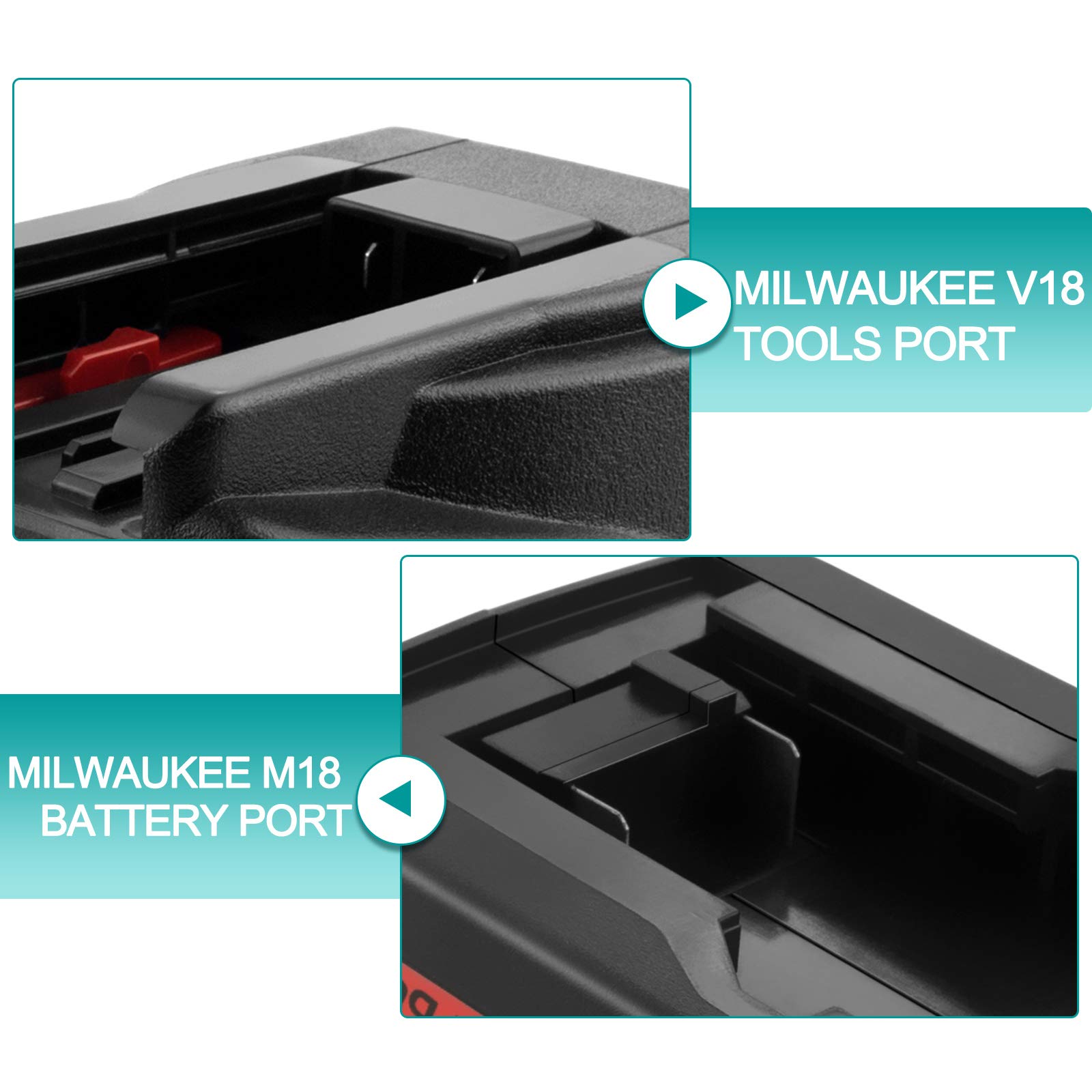 ADVTRONICS Adapter Compatible with Milwaukee M18 18V Battery to for Milwaukee V18 48-11-1830 48-11-2200 48-11-2230 18V NI-CD Tool Battery