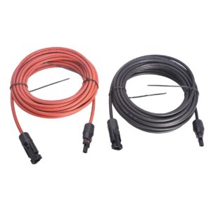 WFLNHB 30FT 12AWG Black + Red 12 Gauge Solar Panel Extension Cable Wire with Female and Male Connector Solar Connector