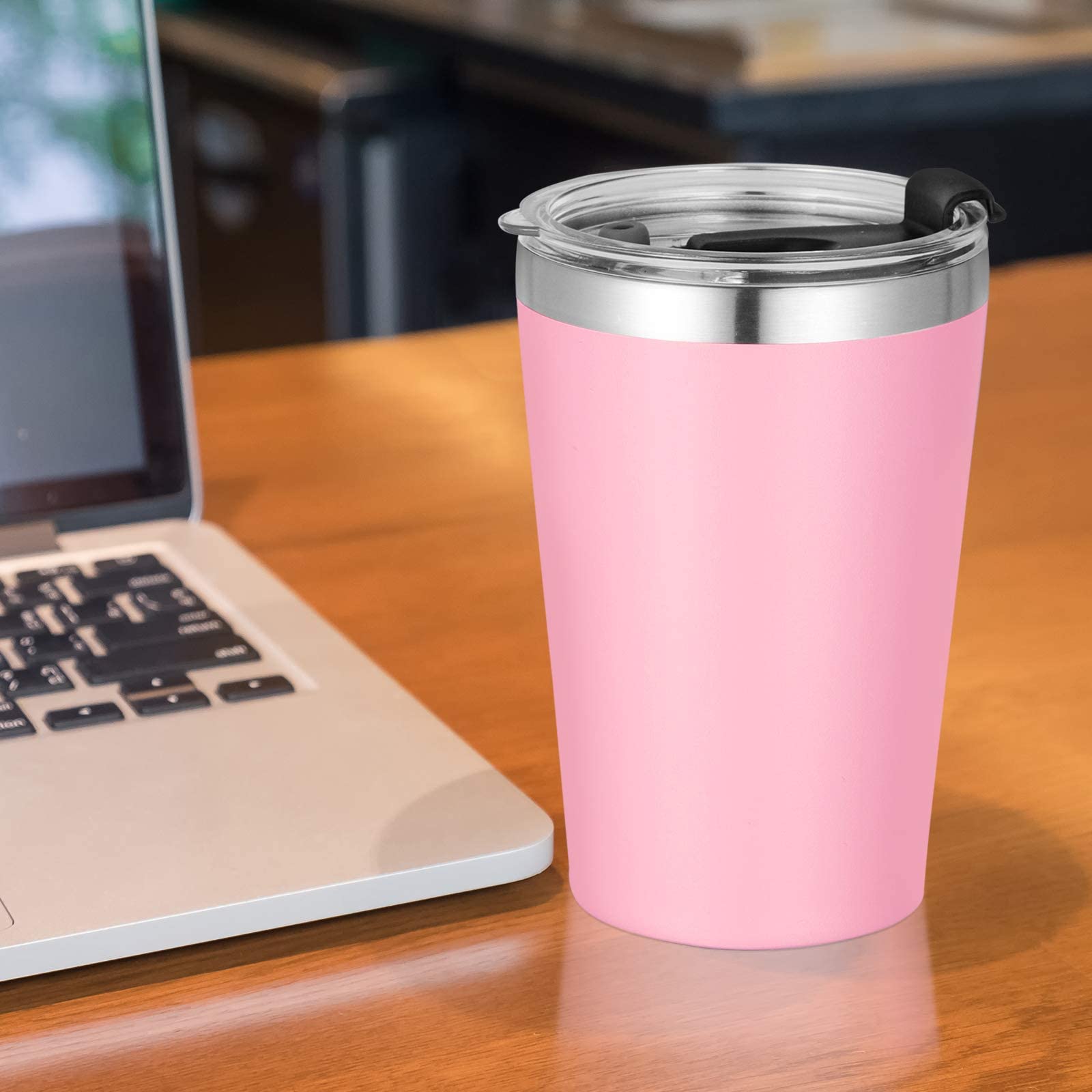 VEGOND 12oz Tumbler Stainless Steel Tumbler bulk Vacuum Insulated Double Wall Travel Tumbler with Lid and Straw Reusable Tumbler,Pink