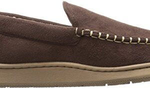 Dockers Men's Premium Ultra-Light Moccasin Slipper with Memory Foam, (Brown, 14)