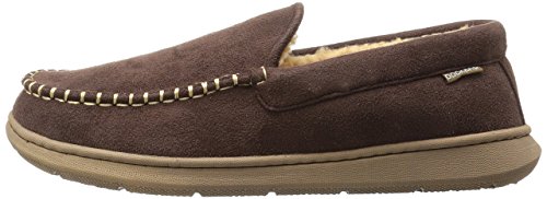 Dockers Men's Premium Ultra-Light Moccasin Slipper with Memory Foam, (Brown, 14)