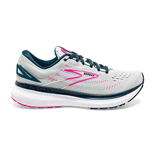 Brooks Women's Glycerin 19 Neutral Running Shoe - Ice Flow/Navy/Pink - 5