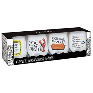friends favorites curved table 21 ounce stemless wine glass 4 pack gift set the tv show