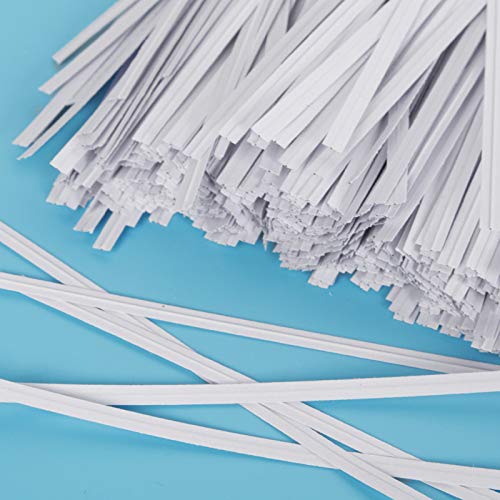 Unves 1000 Pcs White Paper Twist Ties Reusable Bread Ties for Bags Candy Coffee Cello Cake Pops (4 Inches)