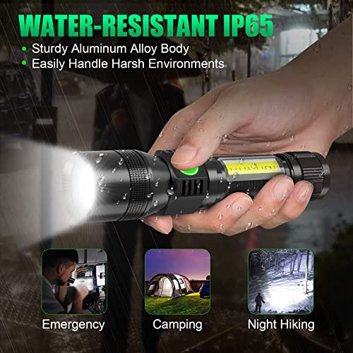 AdamStar UV Flashlight Black Light, 3-in-1 Magnetic Flashlight Rechargeable, 1000 Lumen Tactical LED Flashlight, 7 Modes Waterproof UV Light Flashlight for Camping Emergencies Pet Urine Detection