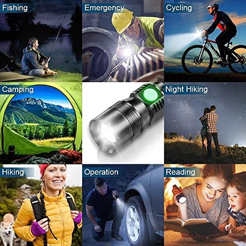 AdamStar UV Flashlight Black Light, 3-in-1 Magnetic Flashlight Rechargeable, 1000 Lumen Tactical LED Flashlight, 7 Modes Waterproof UV Light Flashlight for Camping Emergencies Pet Urine Detection