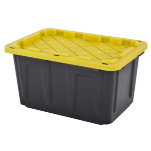 juggernaut storage 6 pack heavy-duty plastic storage boxes with lids, 27 gallon (6)
