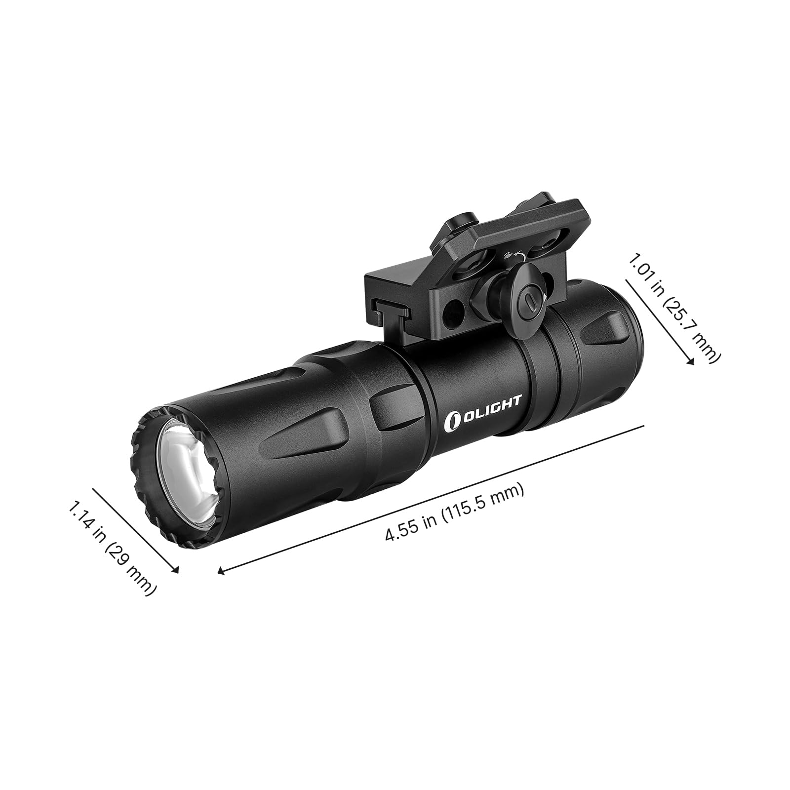 OLIGHT Odin Mini 1250 Lumens Ultra Compact Rechargeable Mlok Mount Tactical Flashlight, Removable Slide Rail Mount and Remote Switch, 240 Meters Beam Distance, Mlok Included