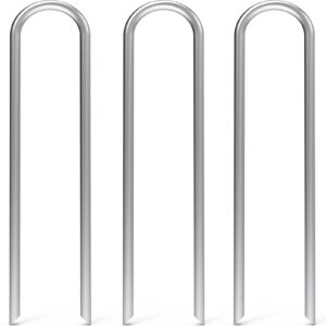 mysit 25 pack 12 inch garden stakes heavy duty 11 gauge galvanized yard staples u pegs fences drip irrigation securing stakes 1/2-inch to 1-5/8-inch loop stake for anchoring lawn drippers soaker hose