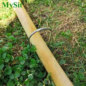 MySit 25 Pack 12 Inch Garden Stakes Heavy Duty 11 Gauge Galvanized Yard Staples U Pegs Fences Drip Irrigation Securing Stakes 1/2-Inch to 1-5/8-Inch Loop Stake for Anchoring Lawn Drippers Soaker Hose
