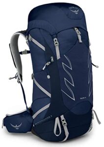 osprey talon 44l men's hiking backpack with hipbelt, ceramic blue, l/xl
